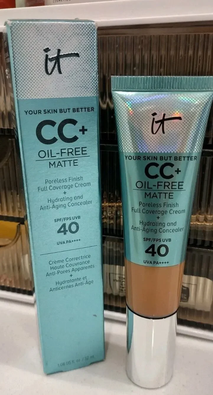 It Cosmetics CC+ Oil-Free Matte Full Coverage Cream Anti Aging~SPF 40 Rich Honey